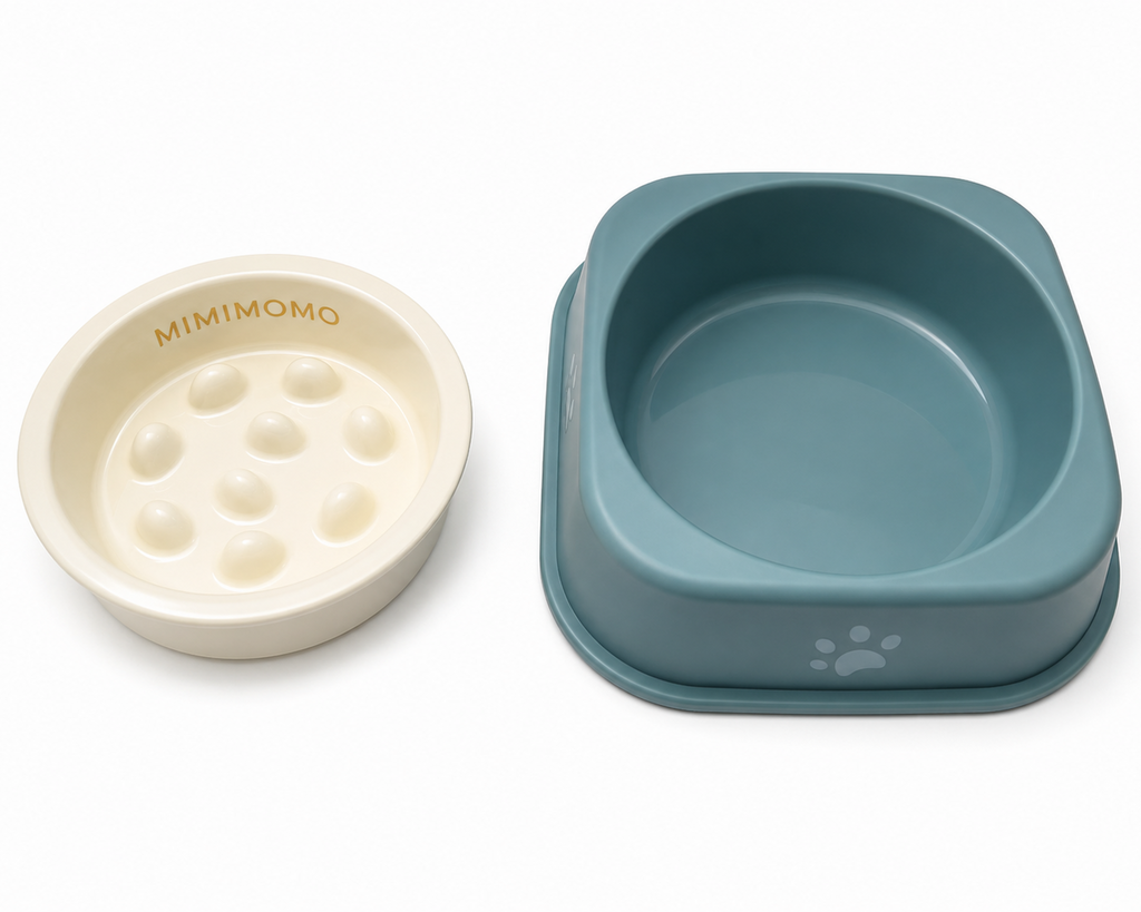MIMIMOMO two-piece ceramic slow feeder bowl with removable inner bowl